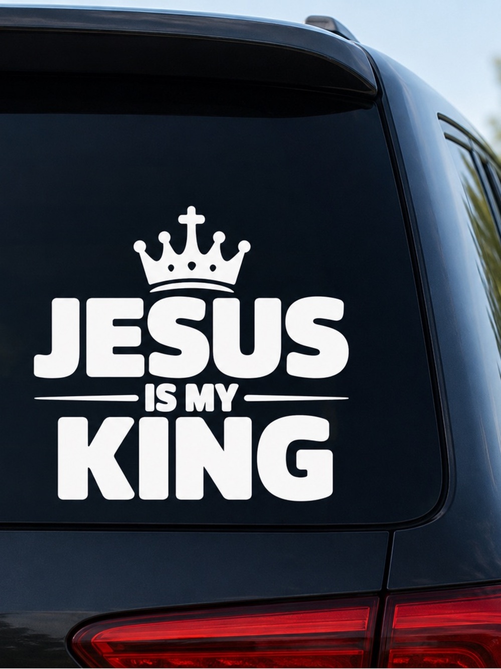 Jesus Is My King White Vinyl Decal